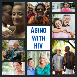 Collage of pictures of older adults living with HIV